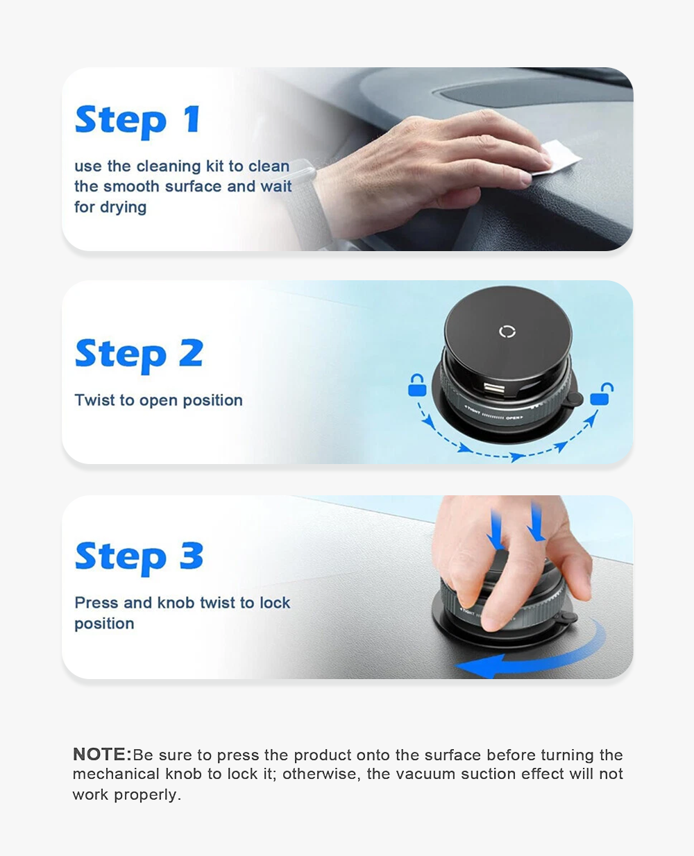 Vacuum Suction Magnetic Phone Mount 360°