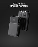 SPACEthing Integrated PowerBank 20000mAh with 3in1 Wires