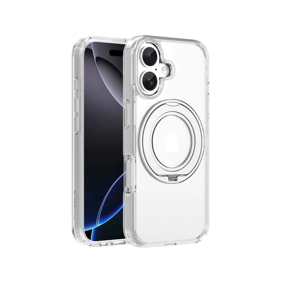 Spacething Marsix 360° Stand Case for iPhone 17 - Clear