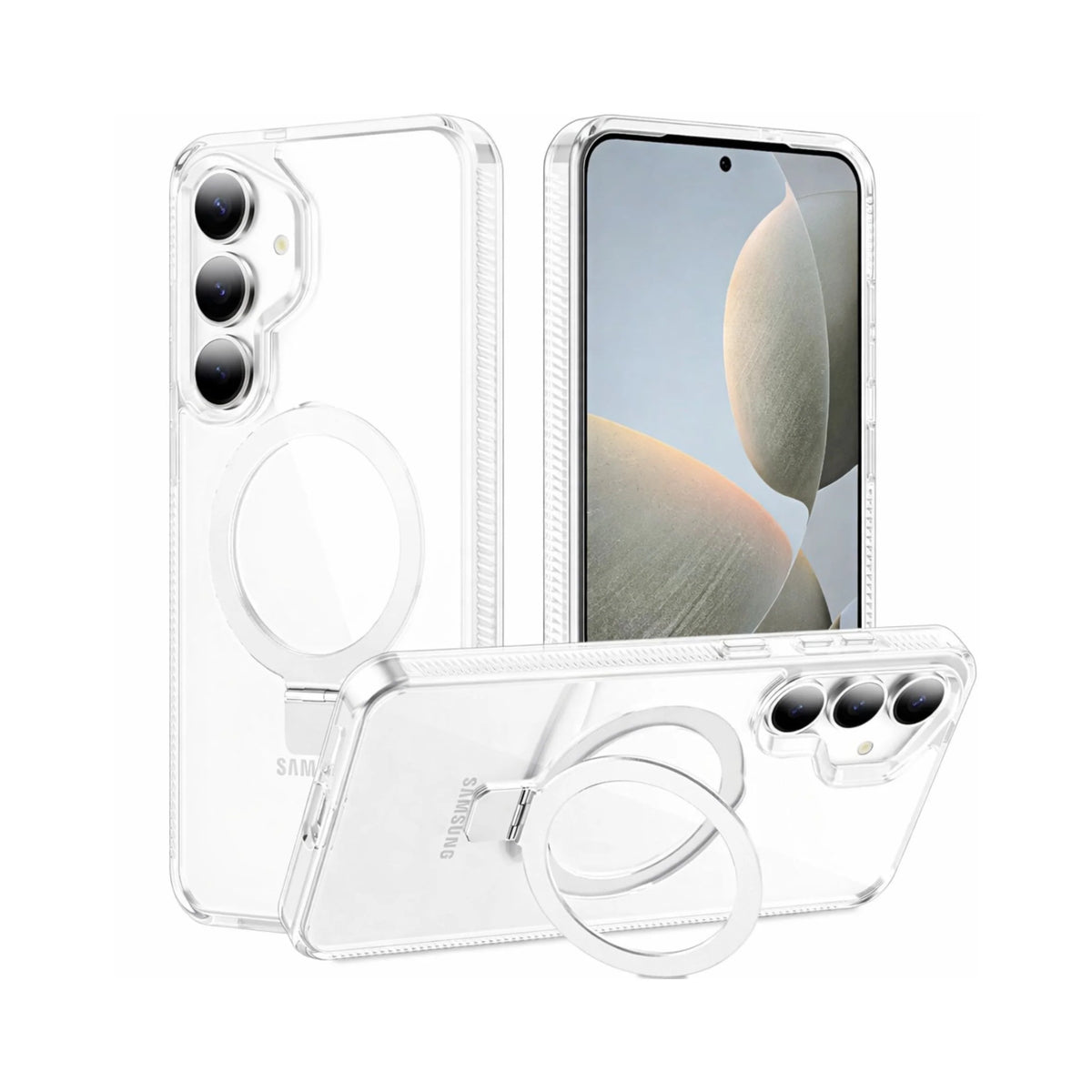 Spacething Samsung Galaxy S25 Marsix MagSafe Stand Case - Clear