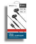 Spacething Melo Type-C Music Earphone - Black