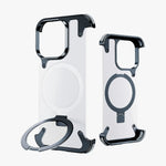 Transparent Frameless Armoured Case with Kickstand - Blue iPhone 15 Pro