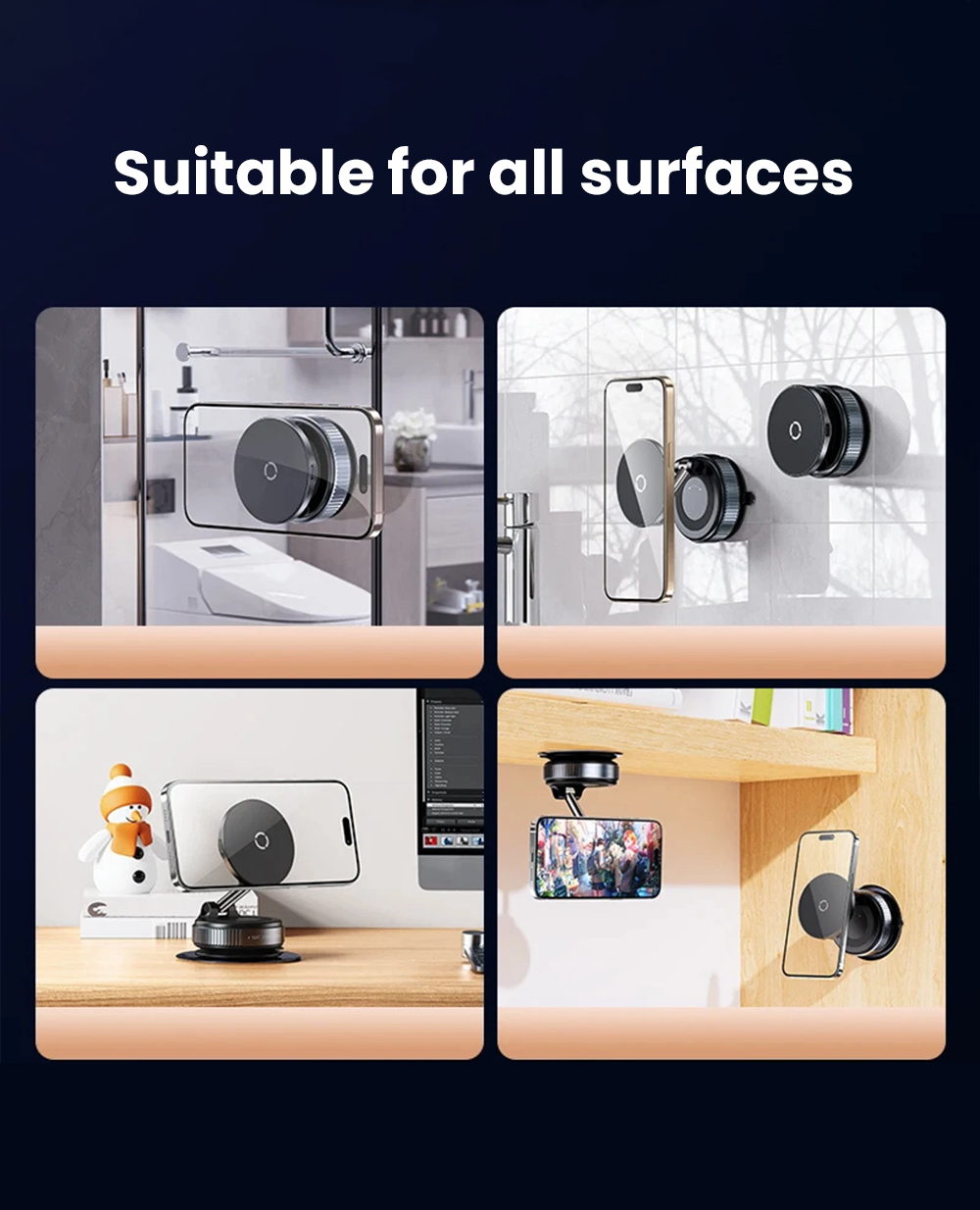 Vacuum Suction Magnetic Phone Mount 360°