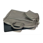 Spacething Helios Leather Laptop Bag With Free Tech Organiser Pouch | 13-14" Inches - Grey