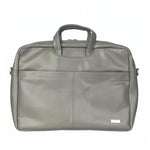 Spacething Helios Leather Laptop Bag With Free Tech Organiser Pouch | 13-14" Inches - Grey