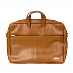 Spacething Helios Leather Laptop Bag With Free Tech Organiser Pouch | 13-14" Inches - Tan Brown
