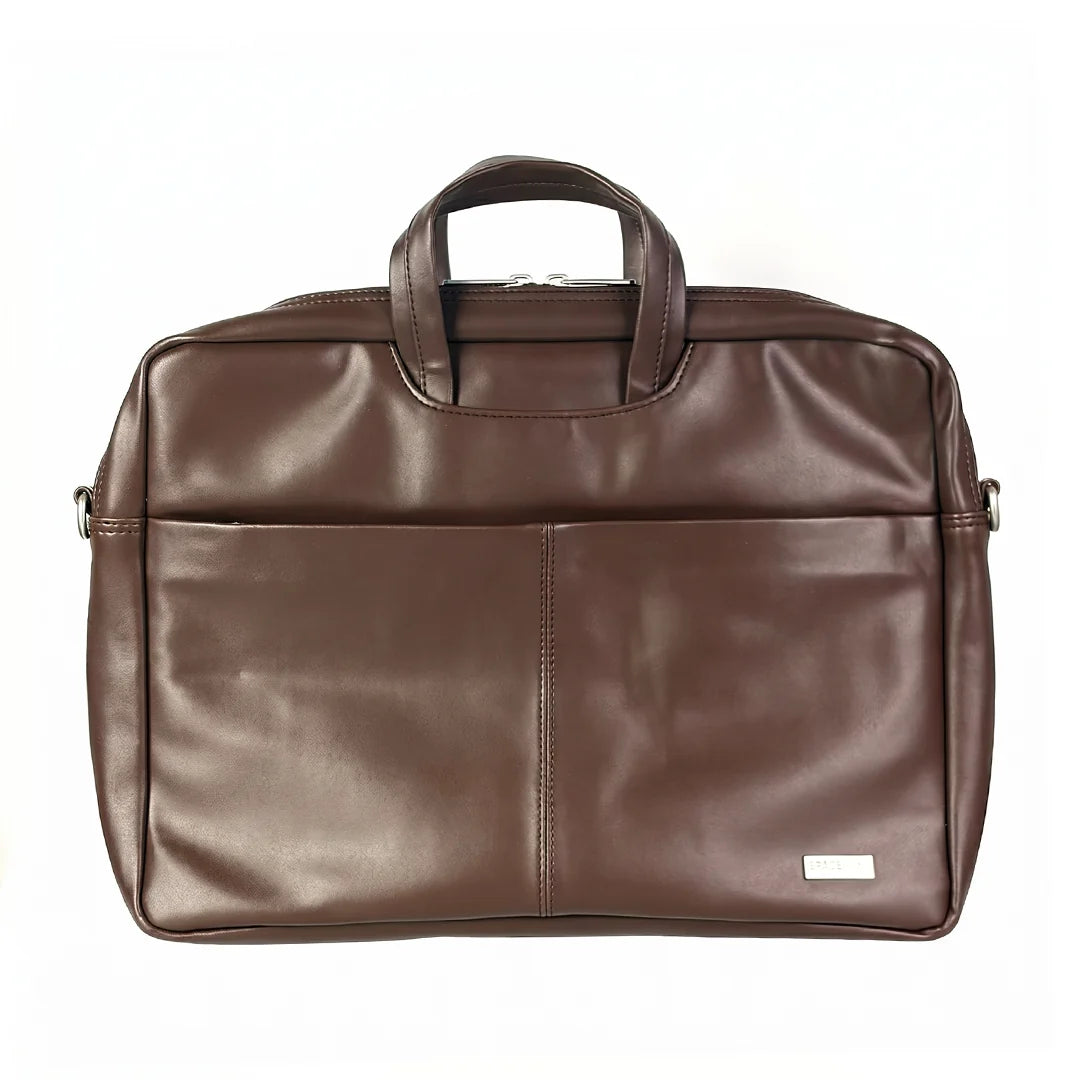 Spacething Helios Leather Laptop Bag With Free Tech Organiser Pouch | 13-14" Inches - Brown
