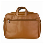 Spacething Helios Leather Laptop Bag With Free Tech Organiser Pouch | 13-14" Inches - Tan Brown