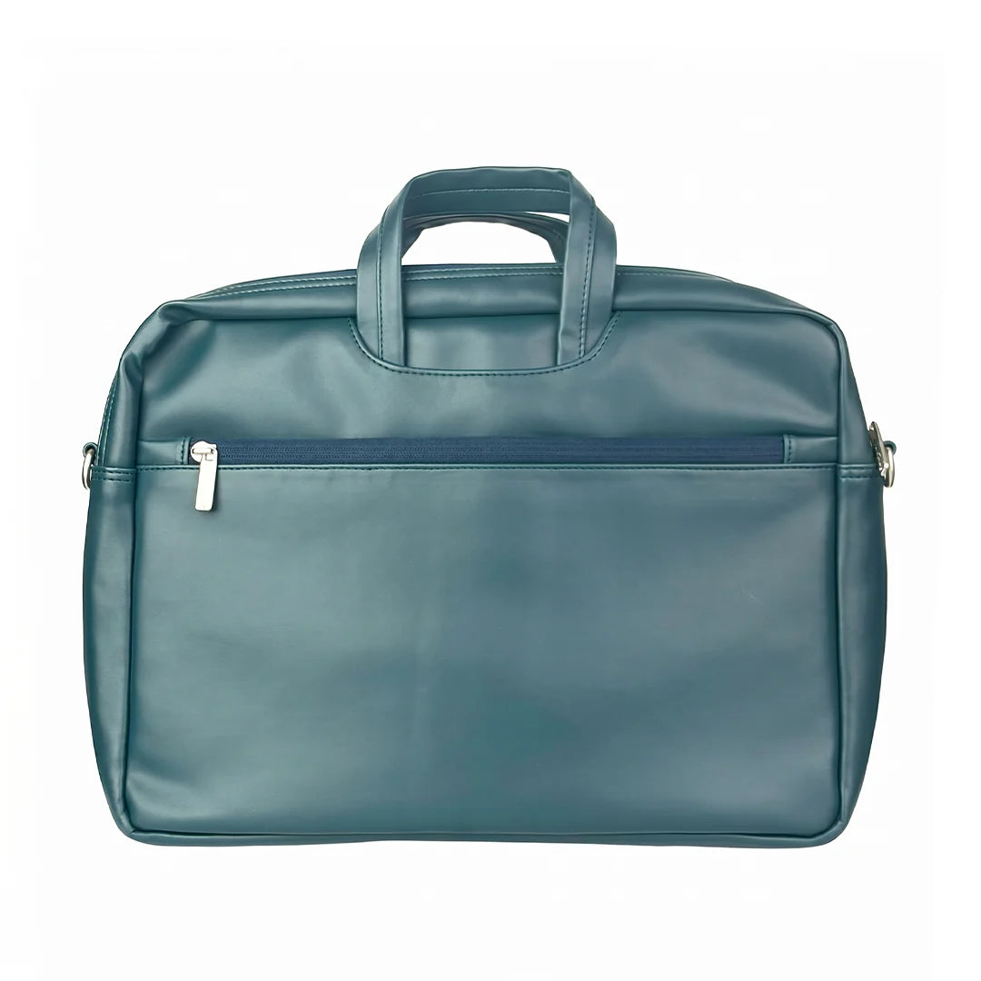 Spacething Helios Leather Laptop Bag With Free Tech Organiser Pouch | 13-14" Inches - Blue