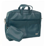 Spacething Helios Leather Laptop Bag With Free Tech Organiser Pouch | 13-14" Inches - Blue