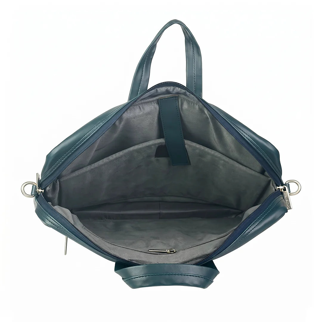 Spacething Helios Leather Laptop Bag With Free Tech Organiser Pouch | 13-14" Inches - Blue