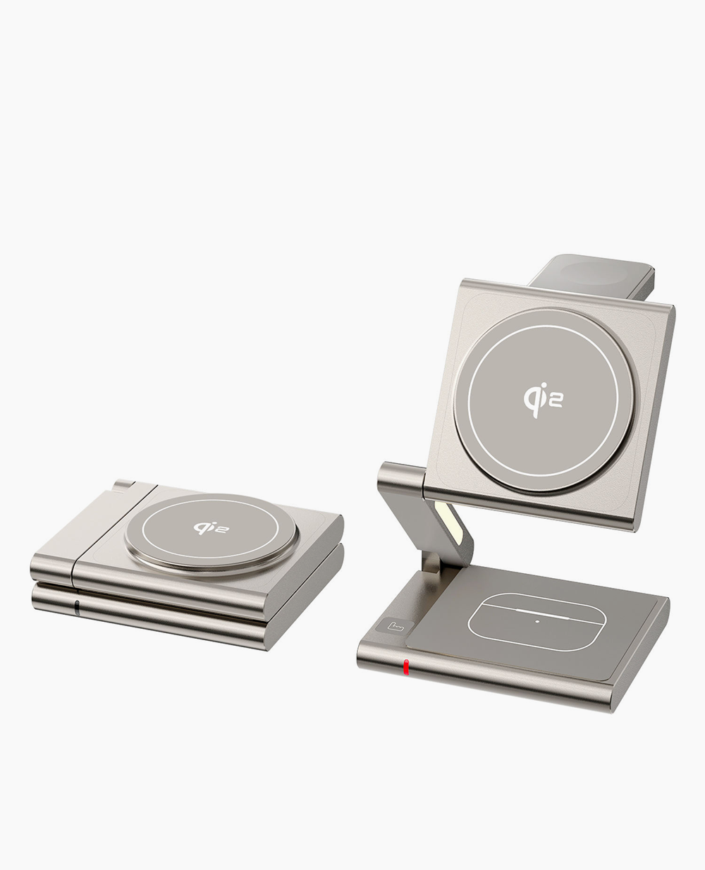 4-In-1Foldable Qi2-Certified Magsafe-Compatible Wireless Charger ( Titanium Gold )