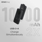 Spacething Nairo 10000 MAH 3 IN 1 PD 22.5W Power Bank - Black