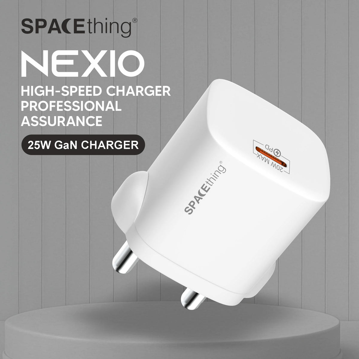 Spacething Nexio 25W GAN Type C Wall Charger - White