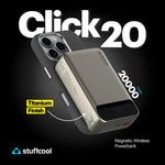 Click 20000mAh Magnetic Wireless Powerbank with Natural Titanium