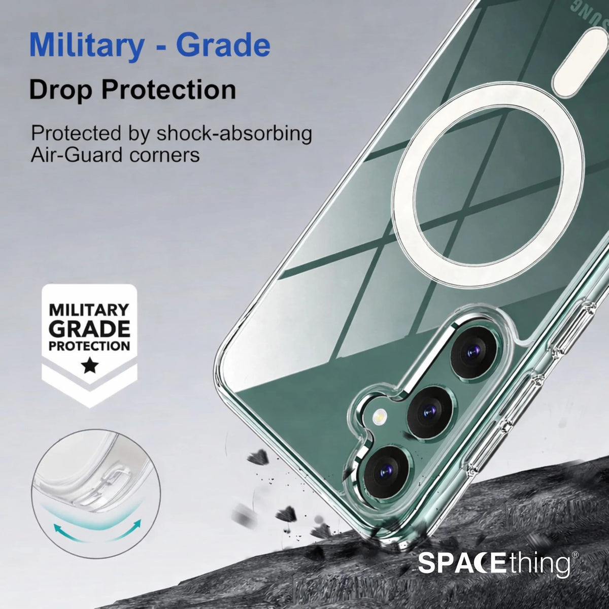 Spacething Samsung Galaxy S25 Minimal MagSafe Case - Clear
