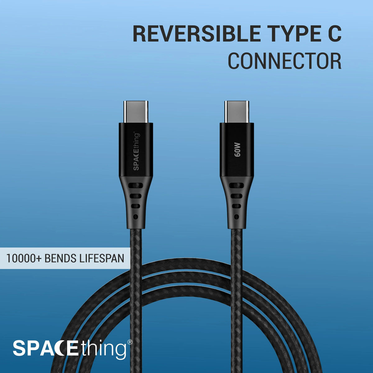 SPACEthing Swift C TO C -C Cable – Black (1.2M)
