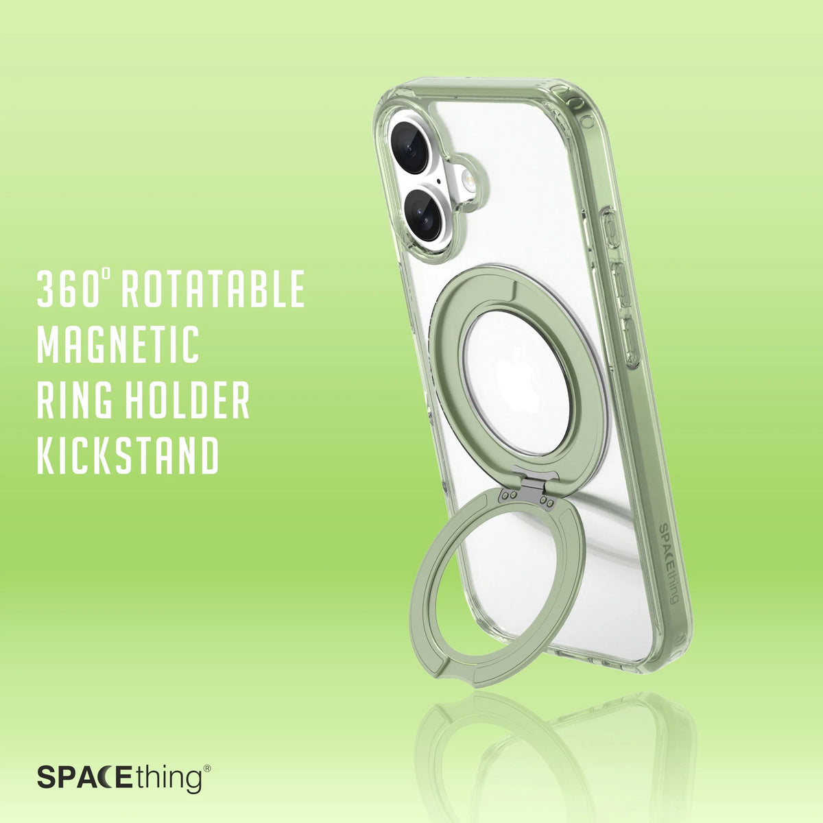 Spacething Marsix 360° Stand Case for iPhone 17- Green