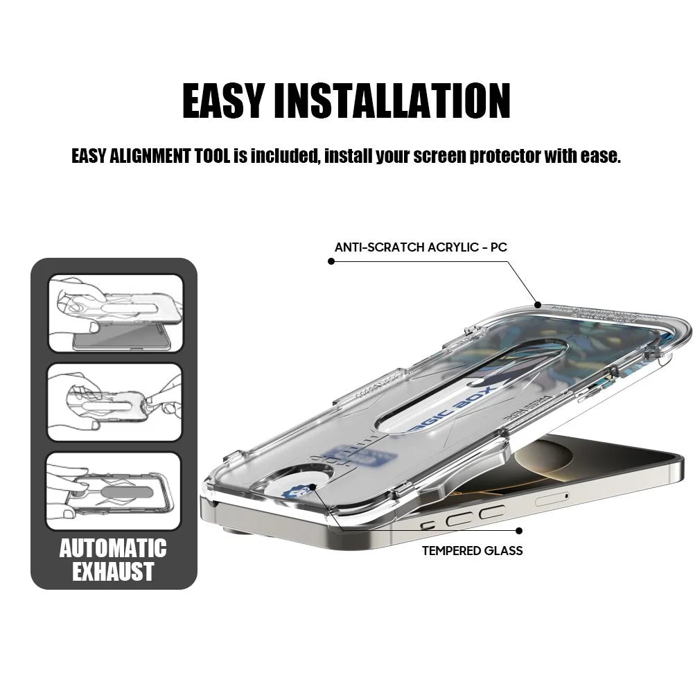 Magic Box Tempered Glass With Full Kit - Privacy