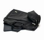 Spacething Helios Leather Laptop Bag With Free Tech Organiser Pouch | 15-16" Inches - Black