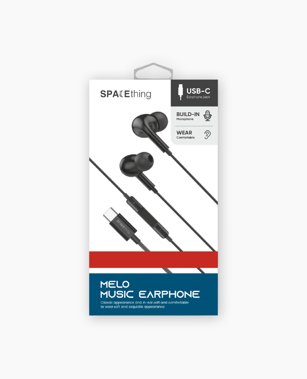 Spacething Melo Type-C Music Earphone - Black