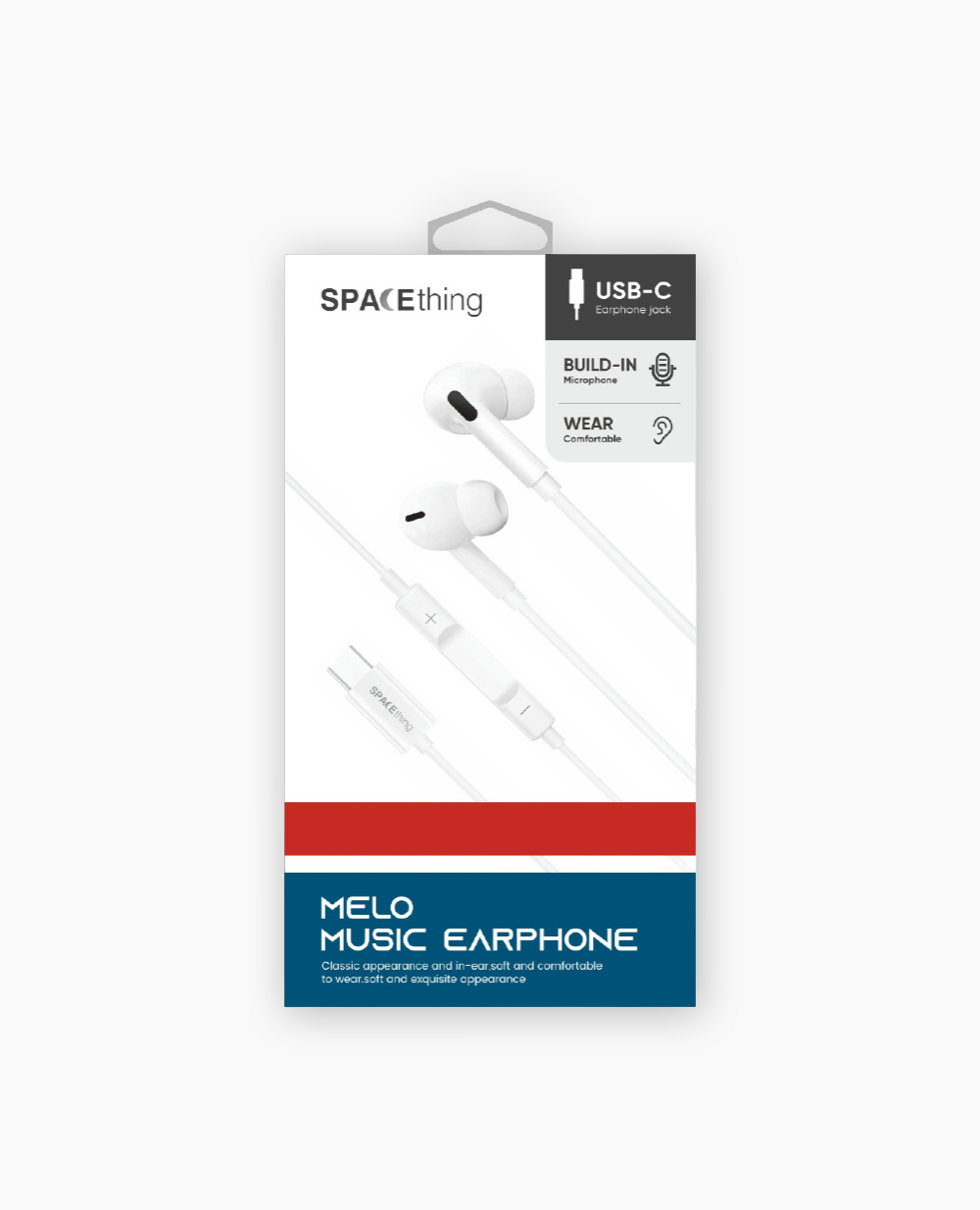 Spacething Melo Type-C Music Earphone - White
