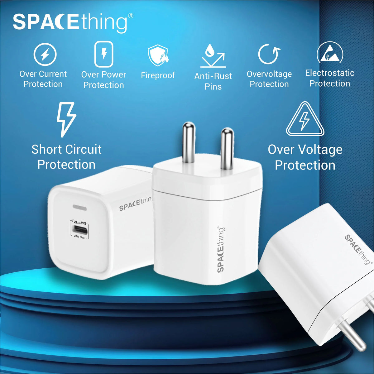 Spacething Cube 25W Wall Charge -White