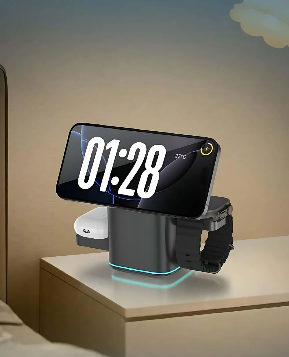 Auto Rotatable 3-in-1 Wireless Charging Station