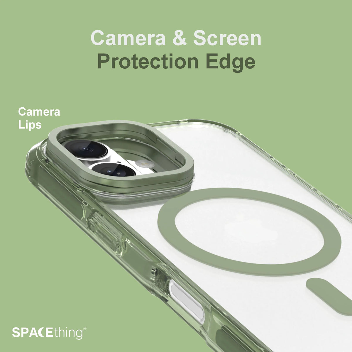 Spacething Helix MagClick Stand Case for iPhone 17 - Green