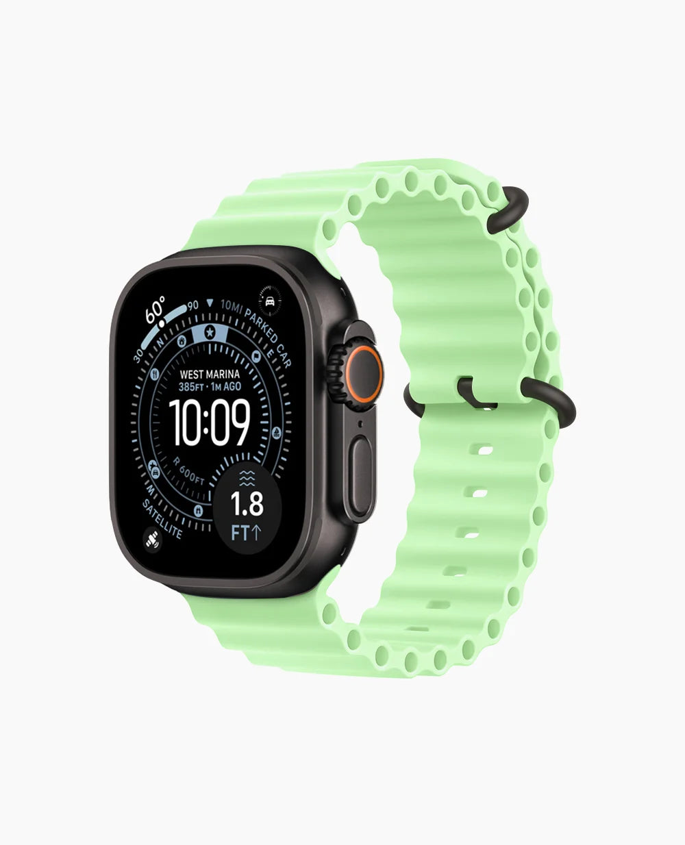 Neon Green Ocean Band - Black Titanium Finish