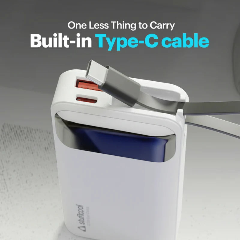 Mito Mini 10000mAh Powerbank with Built-in Type-C Cable and 22.5W Fast Charging