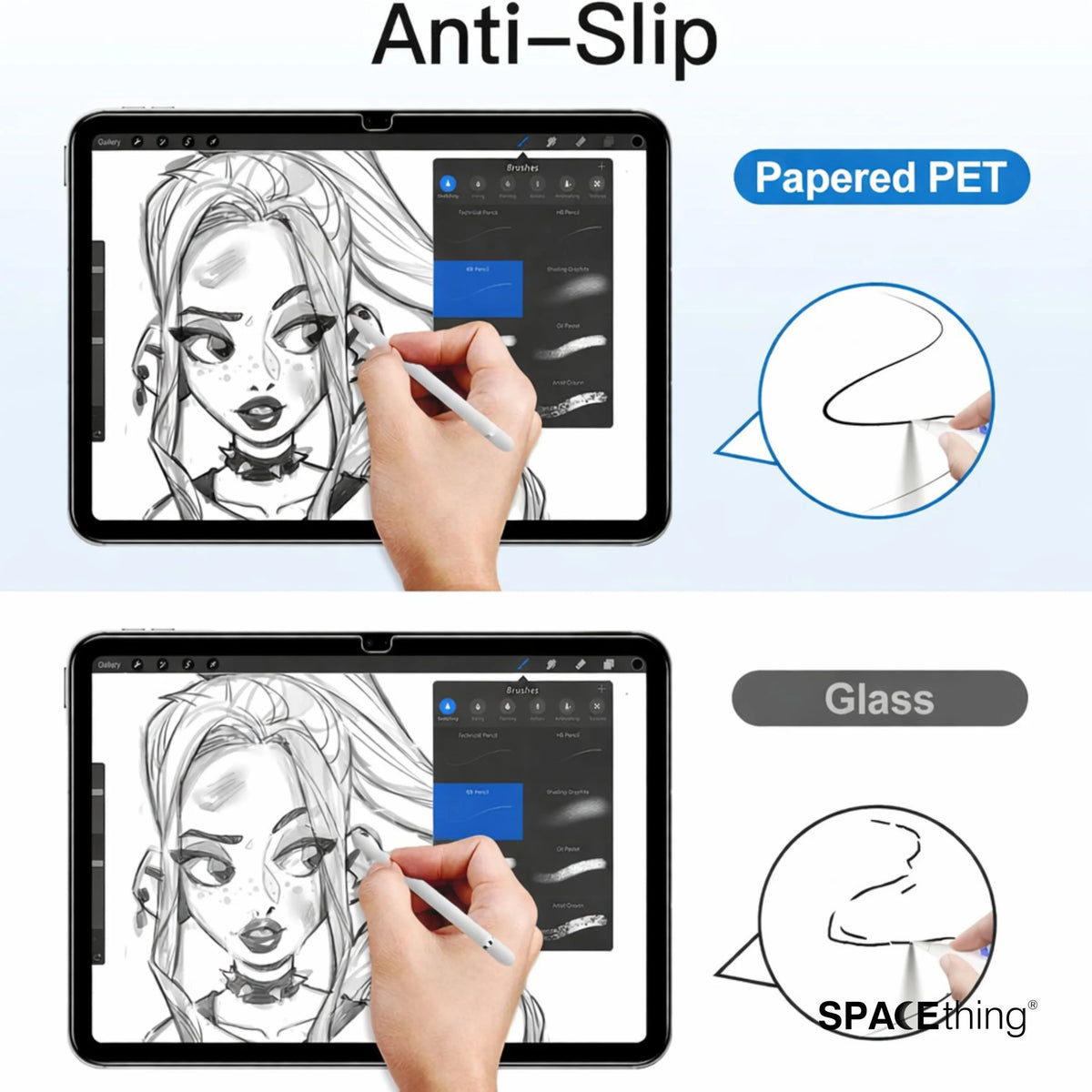 Spacething Privacy Tempered Glass for iPad - Black iPad Pro 11"