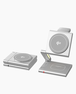 4-In-1Foldable Qi2-Certified Magsafe-Compatible Wireless Charger ( Titanium Silver )