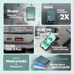 Roam 10000mAh Mini wired Powerbank with 20W Type C Output