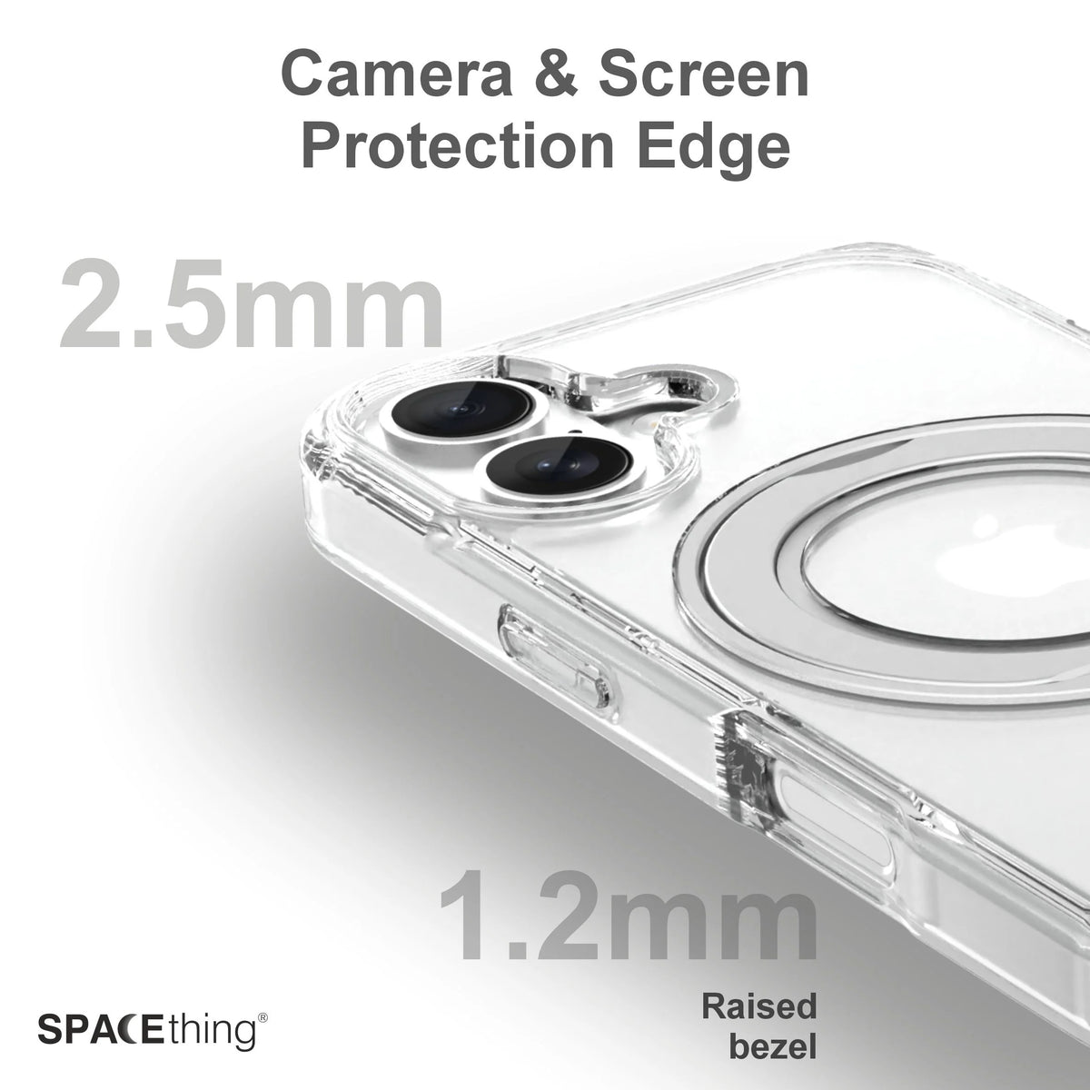 Spacething Marsix 360° Stand Case for iPhone 17 - Clear