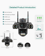 360° Wifi Smart Triple Lens CCTV