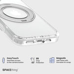 Spacething Marsix 360° Stand Case for iPhone 17 - Clear