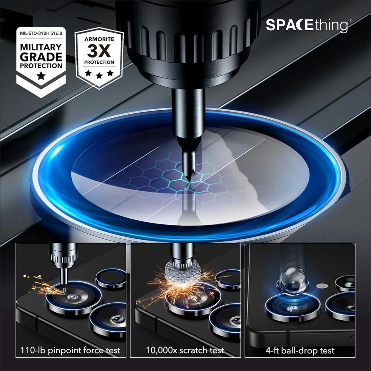 Spacething Samsung Galaxy S25 Ultra Camera Lens Protector - Clear