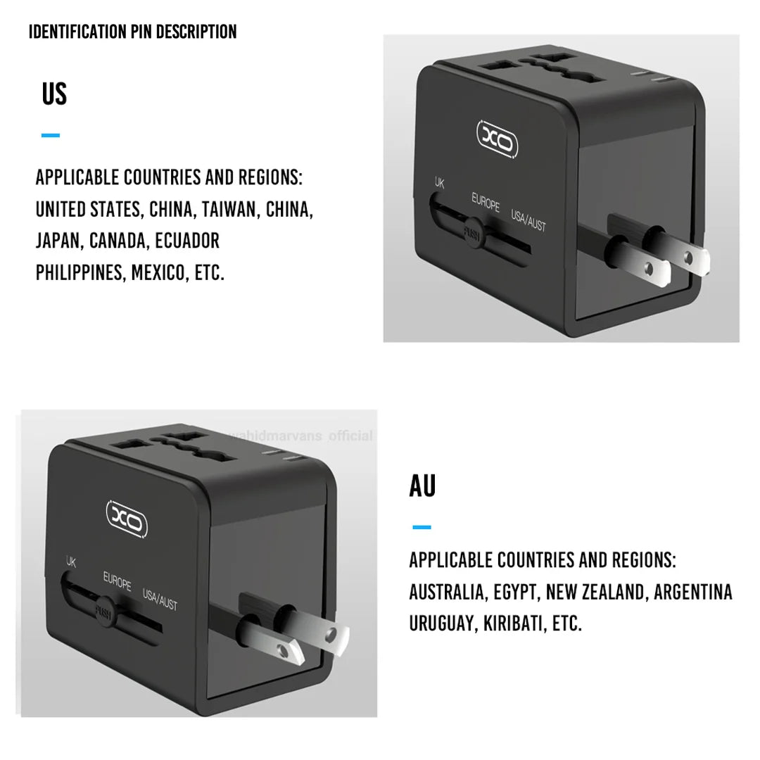 All in One Universal Travel Adapter ( Europe/UK/US/China/India )