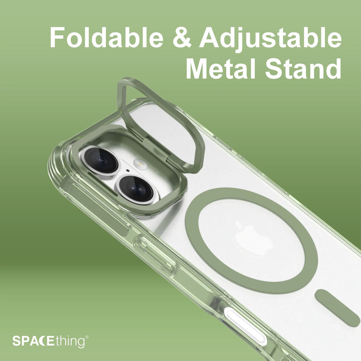 Spacething Helix MagClick Stand Case for iPhone 17 - Green