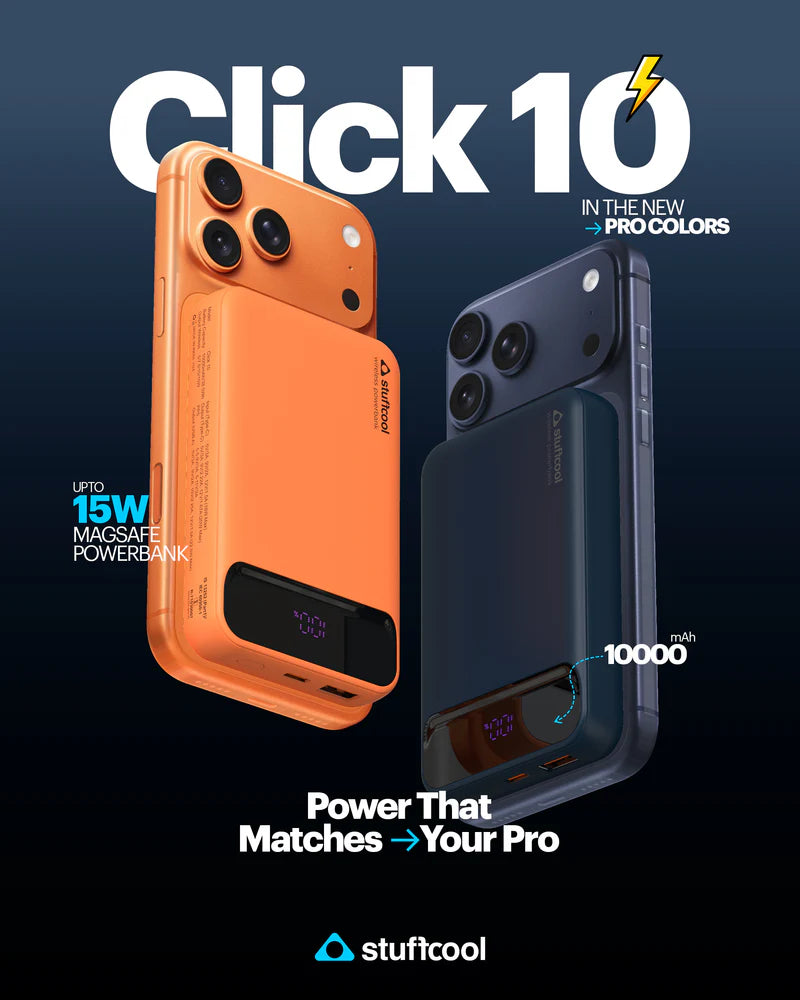 Click 10000mAh Slim Magnetic Wireless Powerbank (ORANGE)