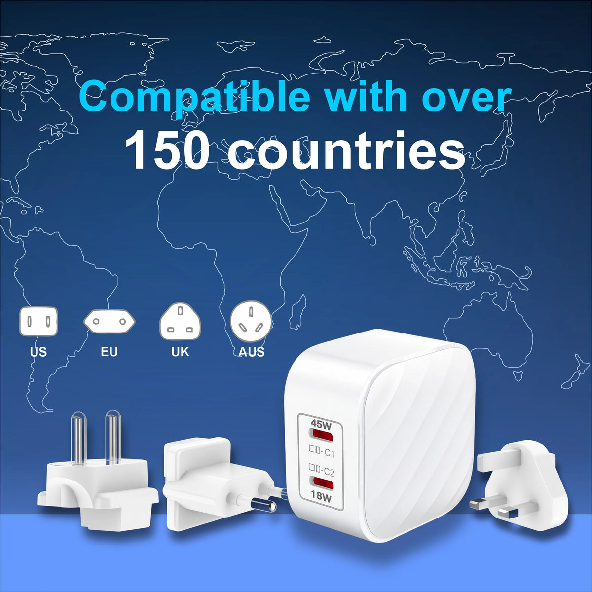 Spacething Explorer Pro 45W GaN World Travel Charger Colour - White