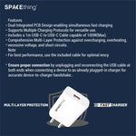 Spacething Rapid 100W SuperVOOC Fast Charger with USB to C Cable - White