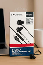 Spacething Wired Stereo Music Earphone (USB-C) – Black