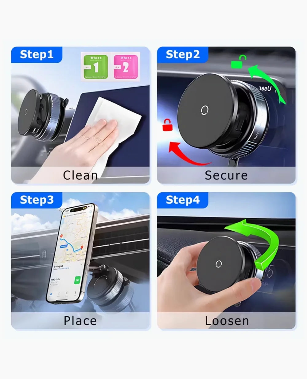 Vacuum Suction Magnetic Phone Mount 360°