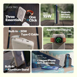 Click Trio 10000mAh Magnetic Wireless Powerbank with Apple Watch Charging