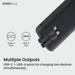 Spacething Nairo 10000 MAH 3 IN 1 PD 22.5W Power Bank - Black