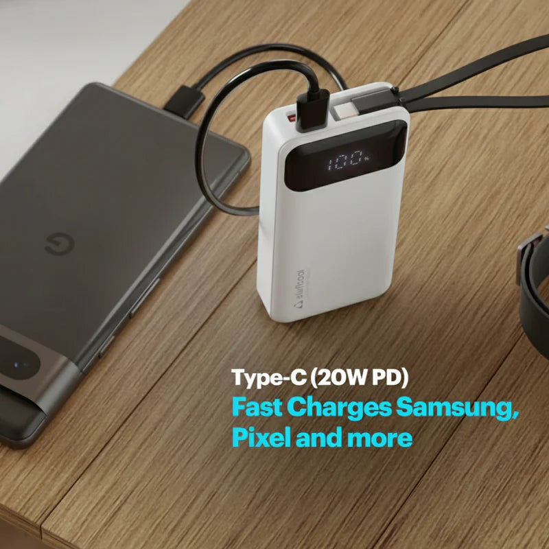 Mito Mini 10000mAh Powerbank with Built-in Type-C Cable and 22.5W Fast Charging