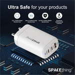 Spacething Omni Plus 95W GaN Charger PD&PPS 2-USB-C + 1-USB-A Ports Colour - White