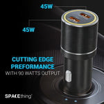 Spacething Orbis 90W Dual Type - C Car Charger - Black